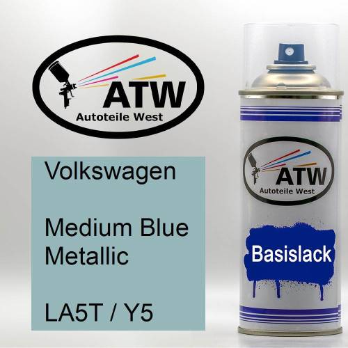 Volkswagen, Medium Blue Metallic, LA5T / Y5: 400ml Sprühdose, von ATW Autoteile West.